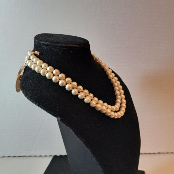 NWT Monet Two Strand Faux Pearl Necklace - Picture 2 of 6